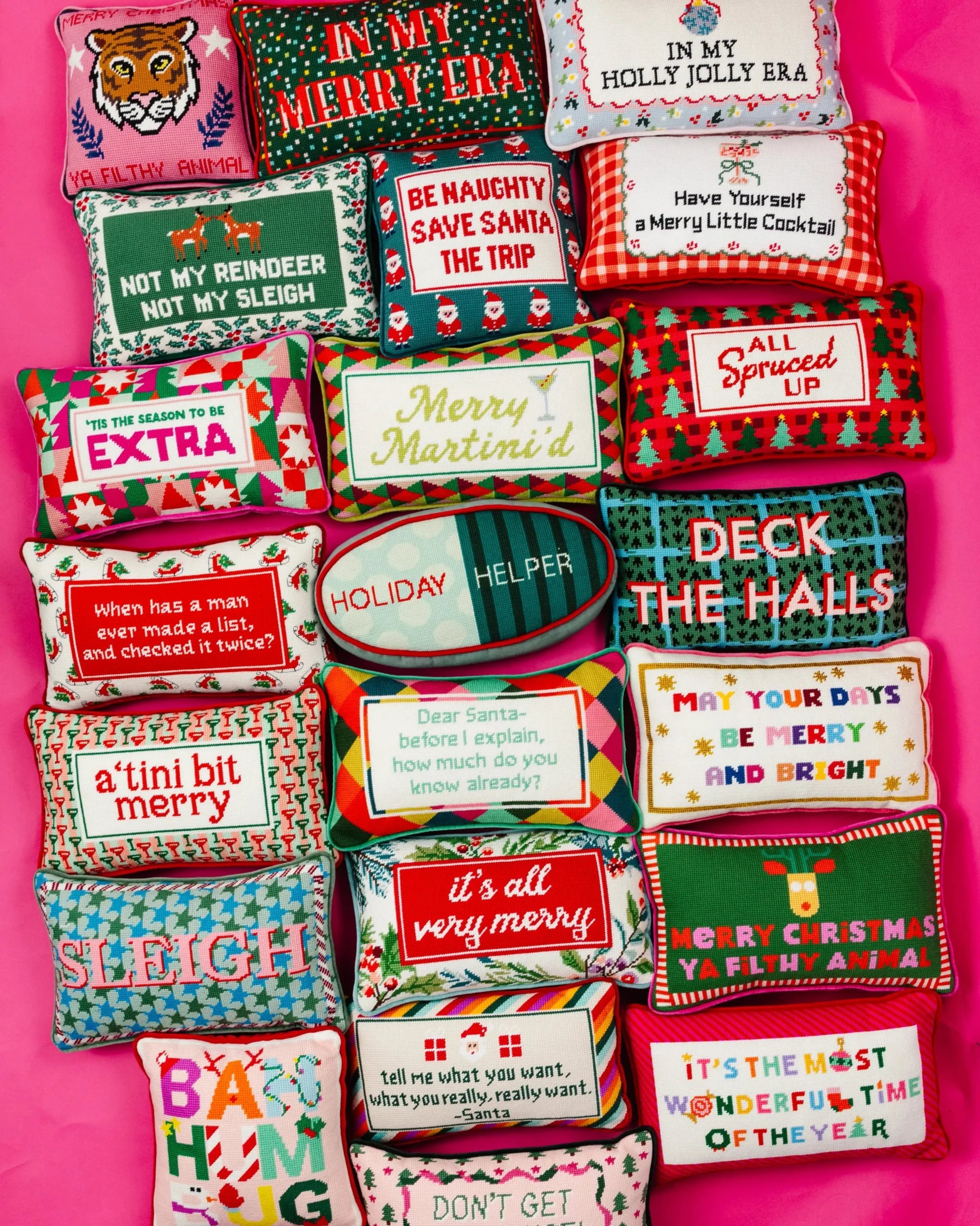 Needlepoint Pillow - Dear Santa before I explain..