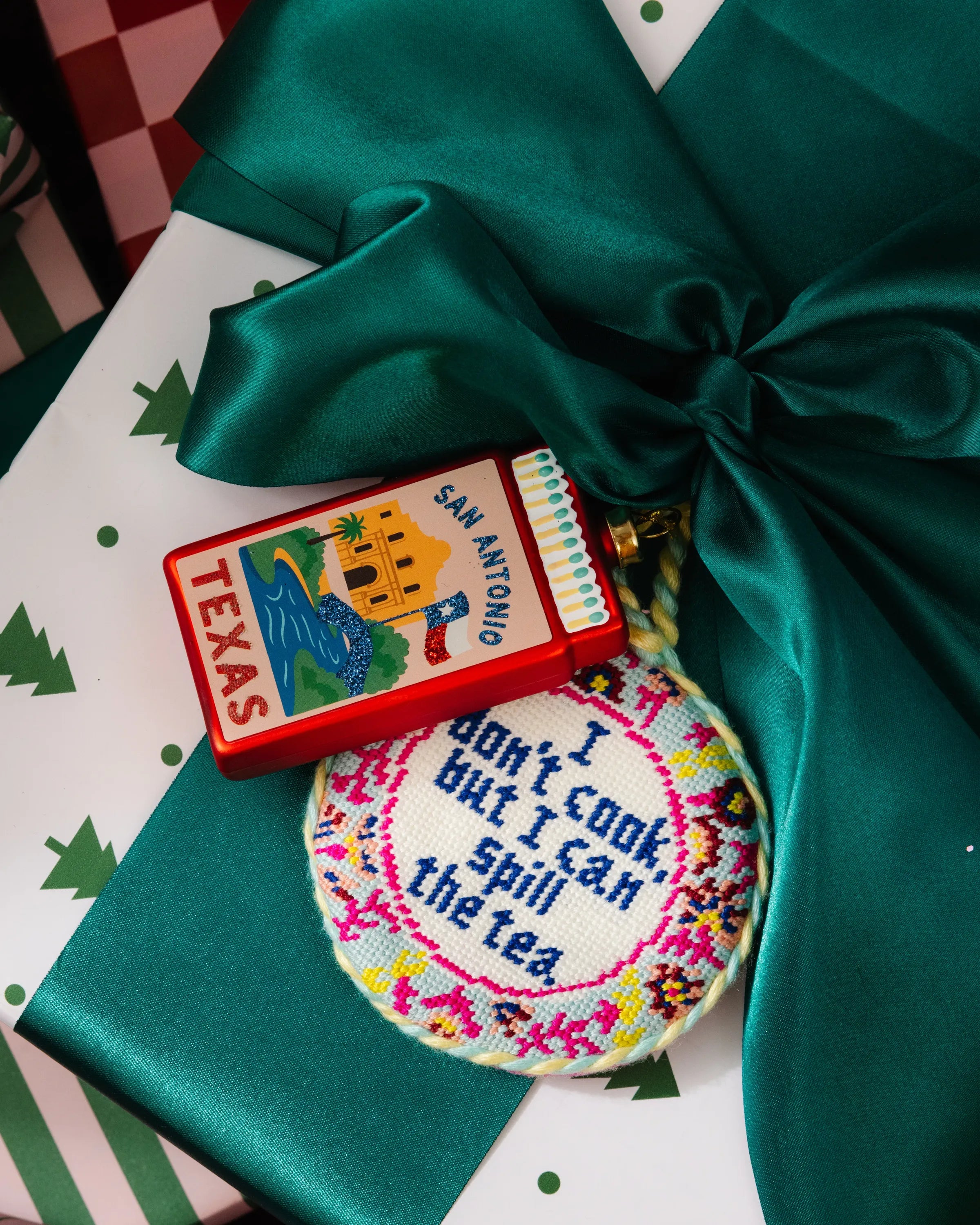 Needlepoint Ornament - I Can Spill the Tea