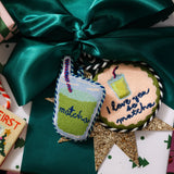 Needlepoint Ornament - I Love You So Matcha