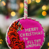 Needlepoint Ornament - Merry Christmas Ya Filthy Animal