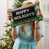 Needlepoint Pillow - Happy Holigays