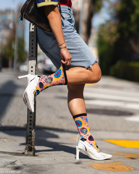 Supergirl Silhouette Shimmer Sheer Crew Sock