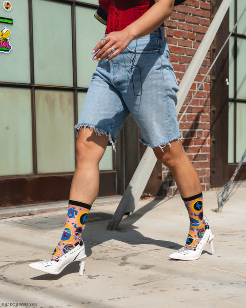 Supergirl Silhouette Shimmer Sheer Crew Sock