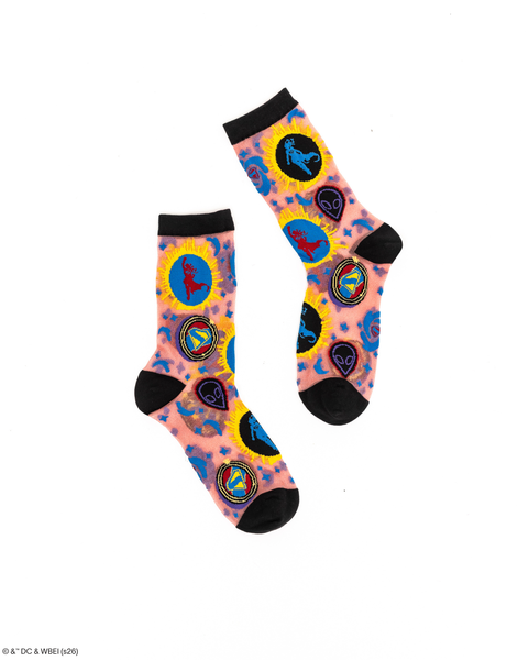 Supergirl Silhouette Shimmer Sheer Crew Sock