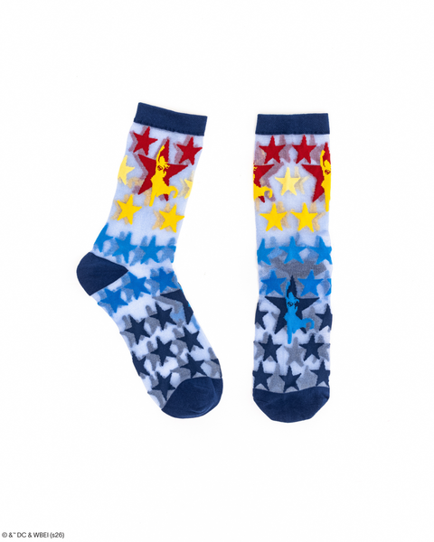 Supergirl Star Shimmer Sheer Crew Socks