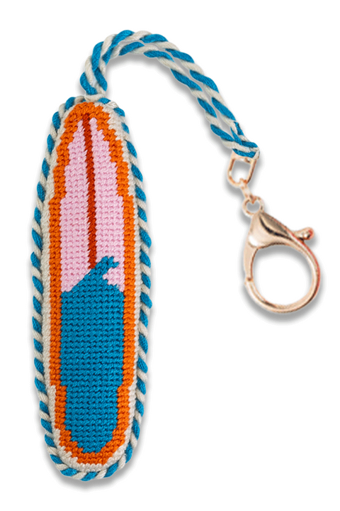 Needlepoint Bag Charm - Surfboard