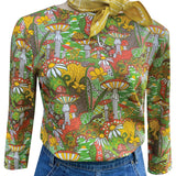 Magnificent Mushrooms 3/4 Sleeve Tee in Olive