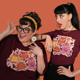 Wacky Owls 3/4 Sleeve Tee in Black Plum