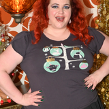 Happy Holiday Hippo Tee in Deep Coal Grey