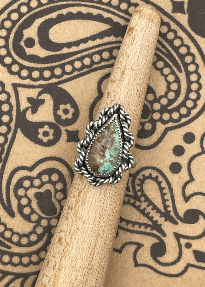 Sterling Silver Turquoise Teardrop Ring