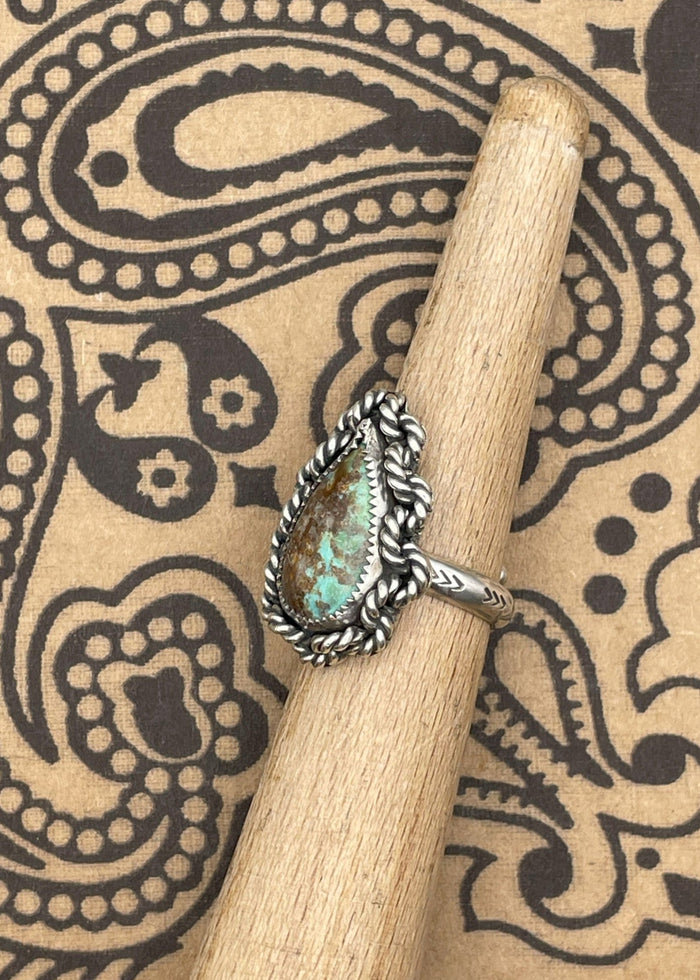Sterling Silver Turquoise Teardrop Ring
