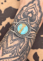 Sterling Silver Round Stone Turquoise Cuff Bracelet