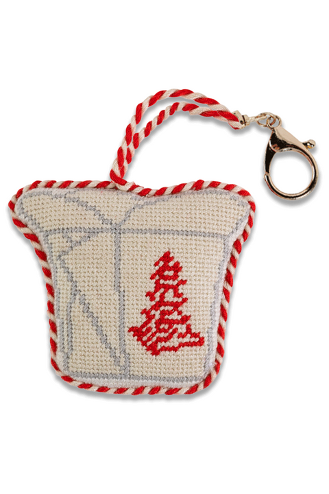 Needlepoint Bag Charm - Takeout Box