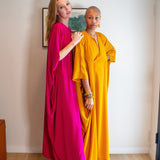 Talitha Cinched Waist Caftan in Saffron Sands
