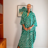 Talitha Cinched Waist Caftan In Jungle Jewel