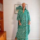 Talitha Cinched Waist Caftan In Jungle Jewel