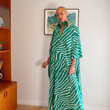 Talitha Cinched Waist Caftan In Jungle Jewel