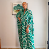 Talitha Cinched Waist Caftan In Jungle Jewel