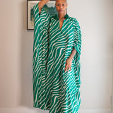 Talitha Cinched Waist Caftan In Jungle Jewel