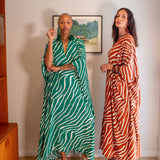 Talitha Cinched Waist Caftan In Jungle Spice