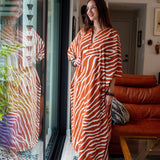 Talitha Cinched Waist Caftan In Jungle Spice