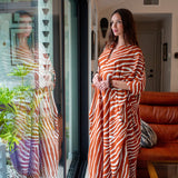 Talitha Cinched Waist Caftan In Jungle Spice
