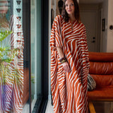 Talitha Cinched Waist Caftan In Jungle Spice
