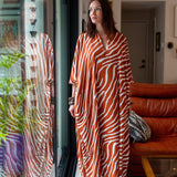 Talitha Cinched Waist Caftan In Jungle Spice