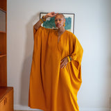 Talitha Cinched Waist Caftan in Saffron Sands
