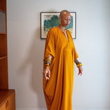 Talitha Cinched Waist Caftan in Saffron Sands