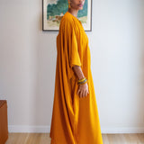 Talitha Cinched Waist Caftan in Saffron Sands