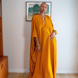Talitha Cinched Waist Caftan in Saffron Sands