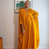 Talitha Cinched Waist Caftan in Saffron Sands