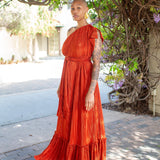 Tatjana One-Shoulder Maxi Dress in Solar Flare