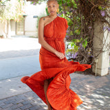 Tatjana One-Shoulder Maxi Dress in Solar Flare
