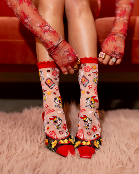 The Powerpuff Girls™ Blossom Shimmer Sheer Crew Sock