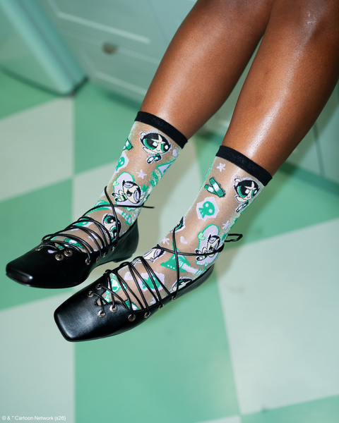 The Powerpuff Girls™ Buttercup Shimmer Sheer Crew Sock