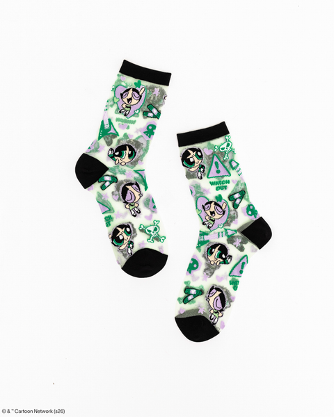 The Powerpuff Girls™ Buttercup Shimmer Sheer Crew Sock