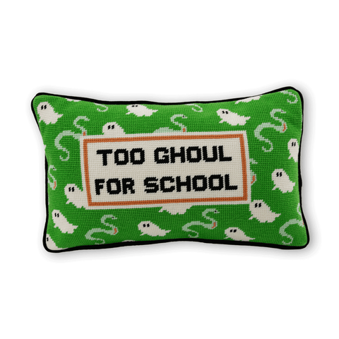 Needlepoint Pillow - Too Ghoul for School