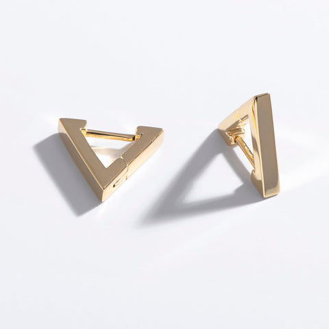 Triangle Huggie Hoop Earrings
