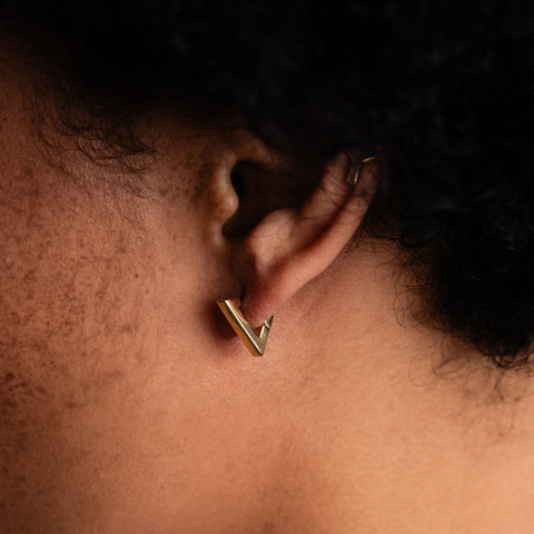 Triangle Huggie Hoop Earrings