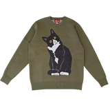 Unisex 100% Cotton Knit Sweater - Tuxedo Cat