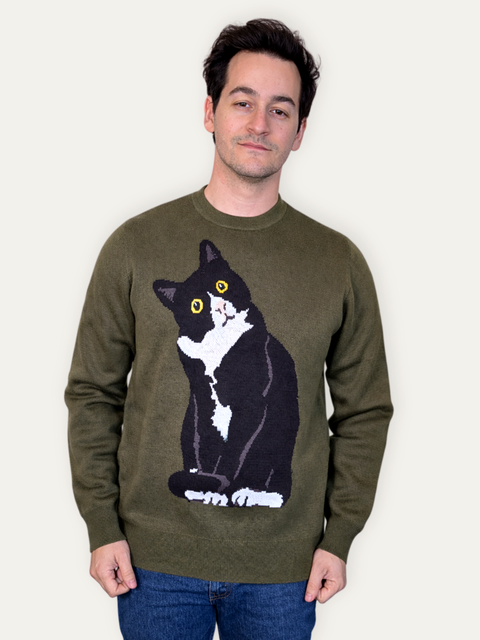 Unisex Tuxedo Cat Sweater