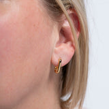U-Shaped Huggie Hoops Sterling Silver Earrings