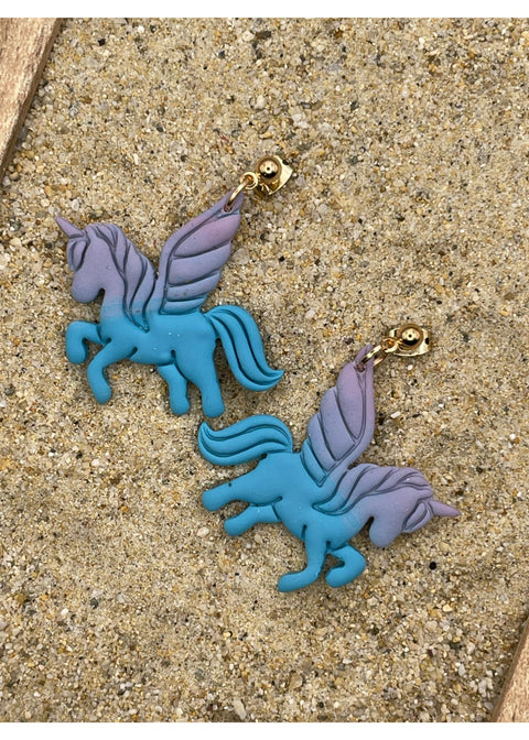 Unicorn Ombre Dangle Earrings - Purple