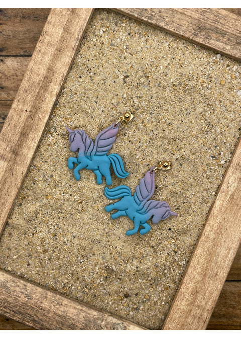 Unicorn Ombre Dangle Earrings - Purple