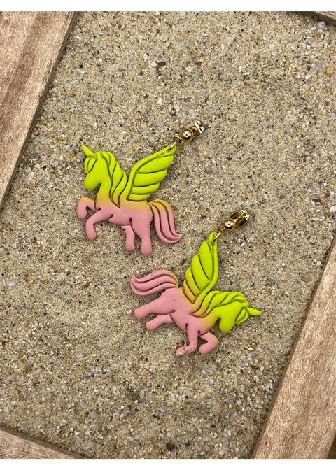 Unicorn Ombre Dangle Earrings - Pink