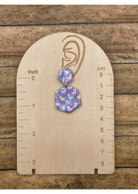 Unicorn Printed Dangle Earrings