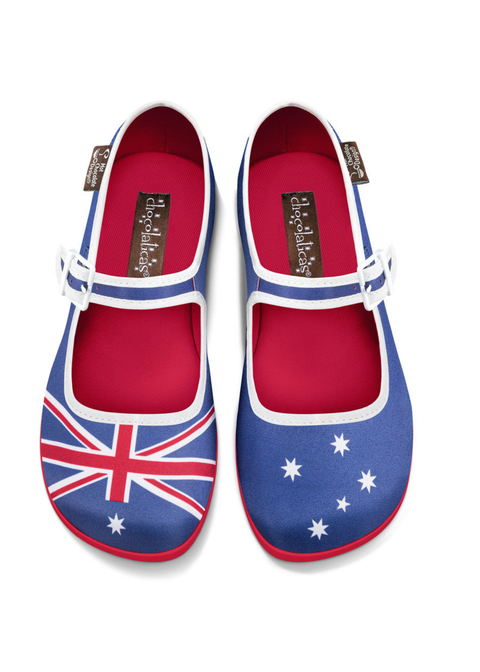Chocolaticas® Australian Flag Women's Mary Jane Flat