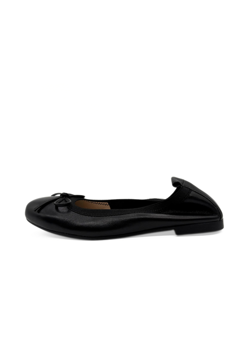 Jamie Leather Ballerina Flat Black